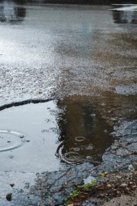 body of water on road