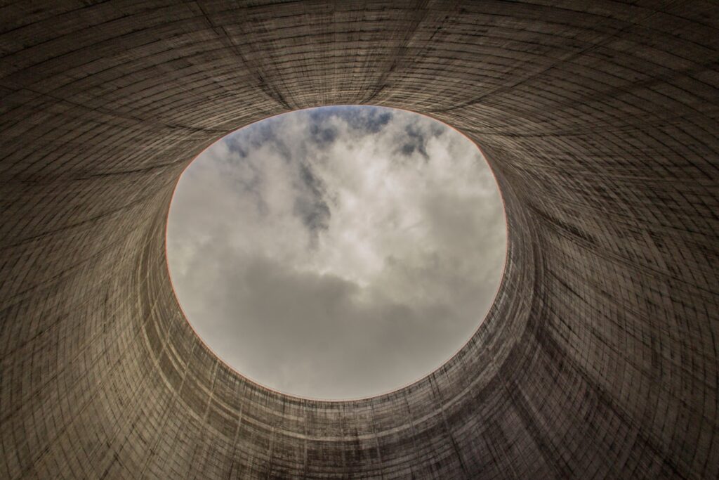 worm's eye view of cave hole