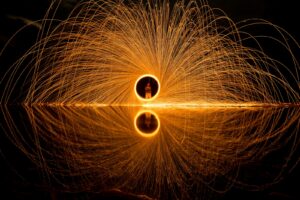 person holding circular light