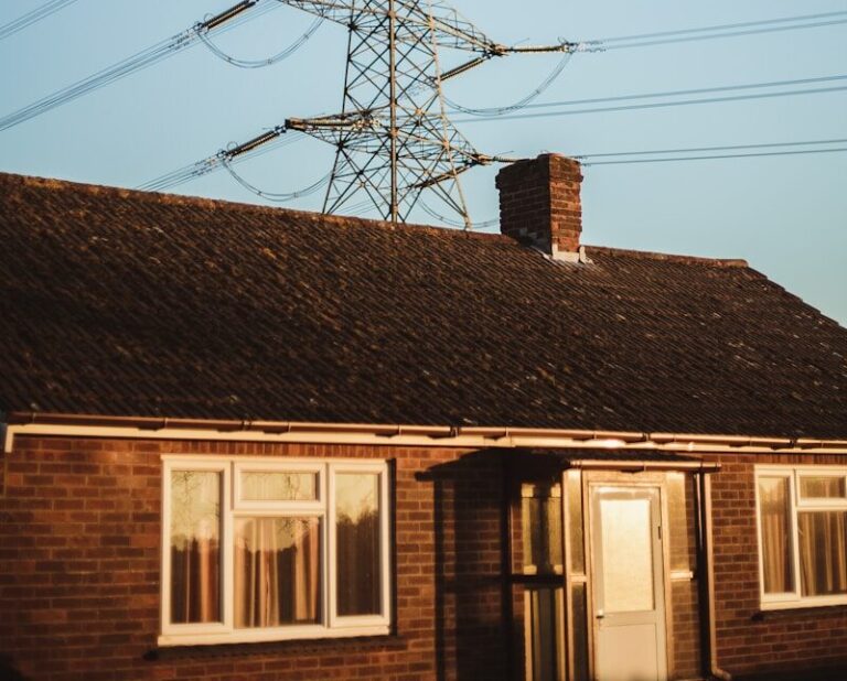 cable tower near house